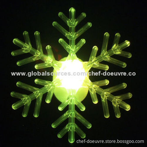 Christmas Suction Cup Snowflake, #9 with Color Changing LED